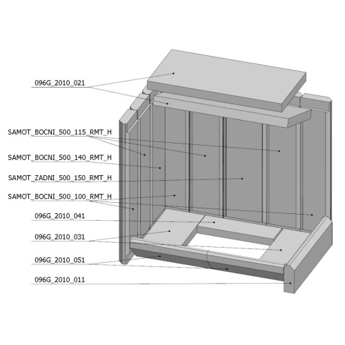 Šamotová komora komplet KV 6.6.3 R   